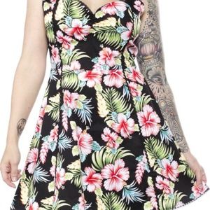 Sourpuss Hawaiian Print Skater Dress